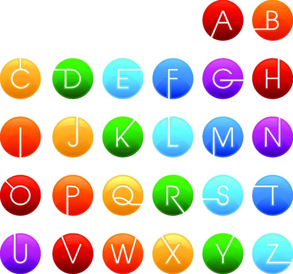 Colorful Letter Marks Vector Illustration — Stock Vector