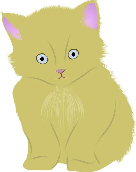 Kot Kotek Kolorowy Wektor Ilustracji — Wektor stockowy