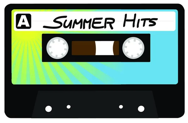 Summer Hits Tape Colorful Vector Illustration — Stock Vector