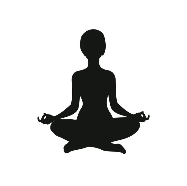 Yoga Mujer Vector Ilustración — Vector de stock
