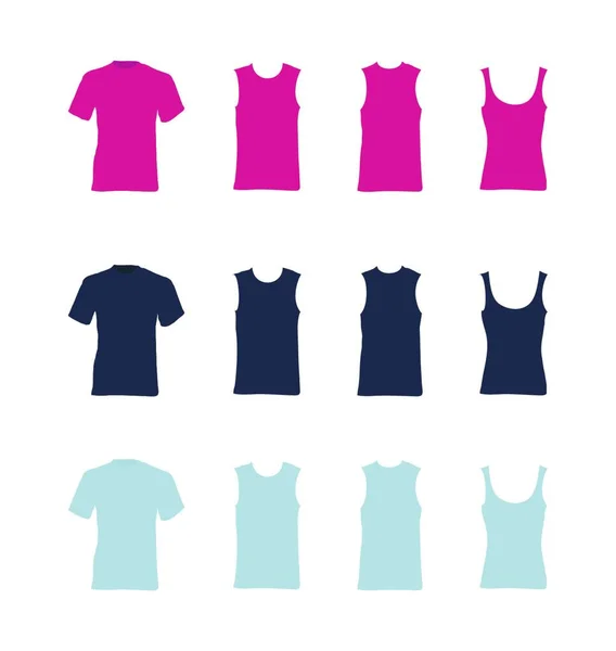 Shirt Templates Ilustração Vetorial Colorido —  Vetores de Stock