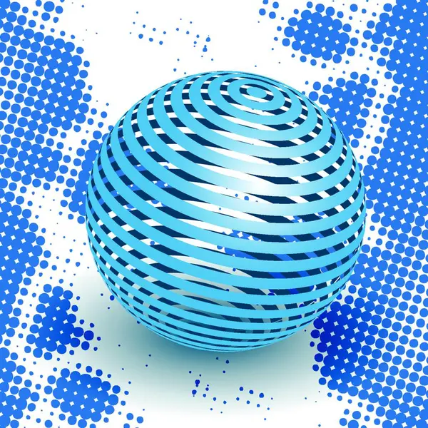 Sininen Pallo Värikäs Vektori Kuva — vektorikuva