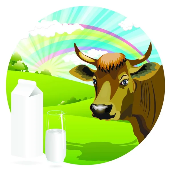 Barevný Vektorový Obrázek Krávy — Stockový vektor