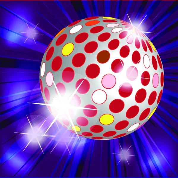 Disco Ball Illustrazione Vettoriale Colorata — Vettoriale Stock