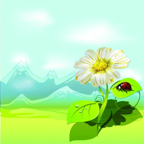 Ilustracja Wektorowa Kolorowy Kwiat — Wektor stockowy