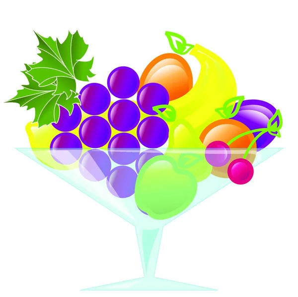 Fruits Vase Illustration Vectorielle Colorée — Image vectorielle
