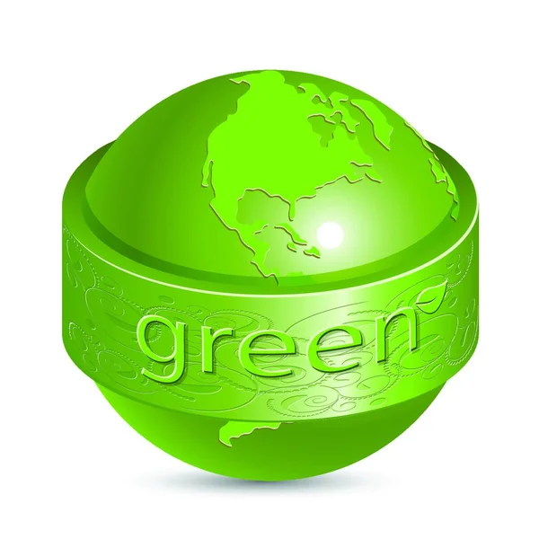 Grüner Planet Bunte Vektorillustration — Stockvektor