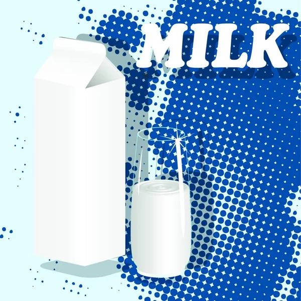 Красочная Векторная Иллюстрация Молока — стоковый вектор