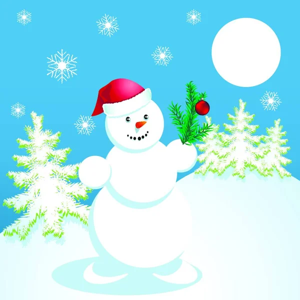Snowman Icon Vector Illustration — Stock Vector