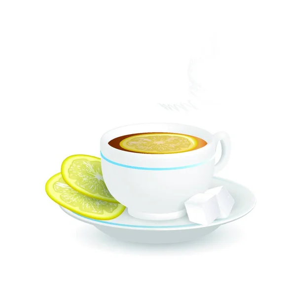 Tea Lemon Icon Vector Illustration — Stock Vector