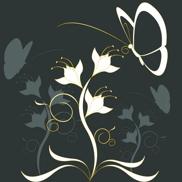 Motyl Ogrodzie Graficzny Wektor Ilustracja — Wektor stockowy