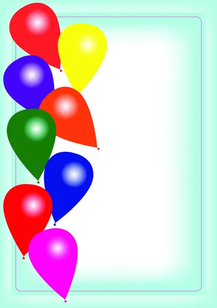 Gelukkige Verjaardagskaart Met Ballonnen Achtergrond Voor Kopieerruimte — Stockvector