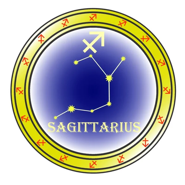 Signo Del Zodiaco Sagitario Vector Ilustración — Archivo Imágenes Vectoriales