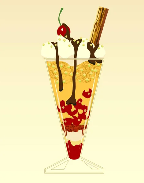 Traiter Illustration Vectorielle Dessert — Image vectorielle