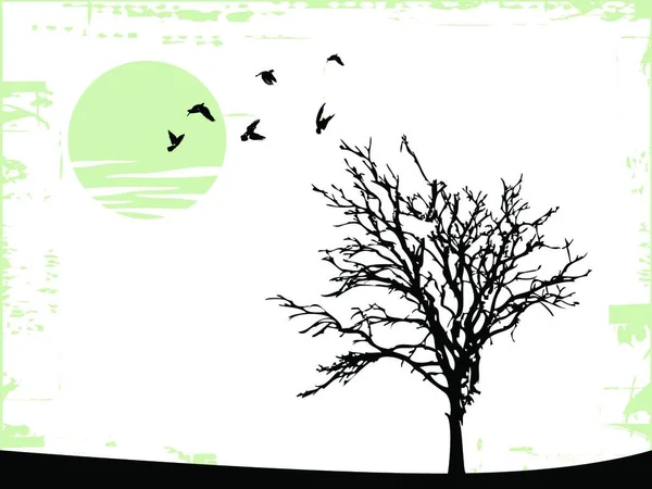 Καλλιτεχνικό Πανό Δέντρο Διανυσματική Απεικόνιση — Διανυσματικό Αρχείο