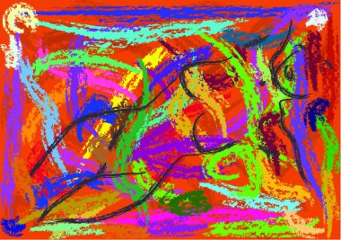 Kadın vücudunun soyutlanması, grafik vektör çizimi