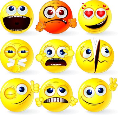Funky Smiles, renkli vektör çizimi