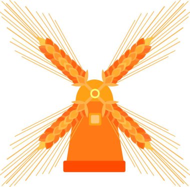 Buğday değirmeni, grafik vektör çizimi