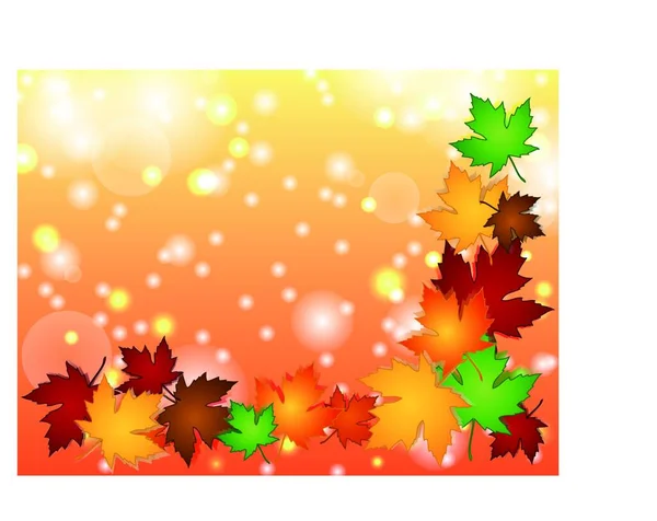 Maple Leaves Border Light Effects Graphic Vector Illustration — Stock Vector