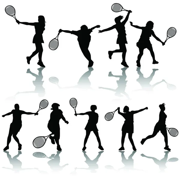 Tennis Spelers Grafische Vector Illustratie — Stockvector