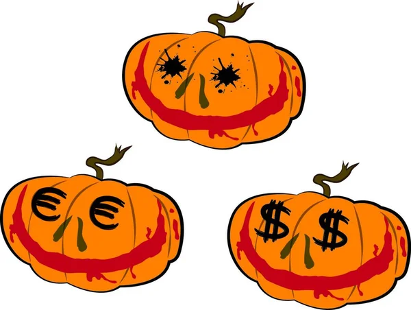 Halloween Pumpkins Vector Illustration — Stock Vector