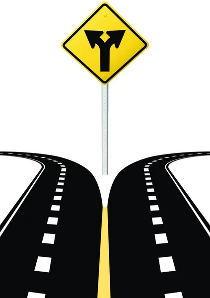 Decision Choice Future Direction Arrows Road Sign Graphic Vector Illustration — 图库矢量图片