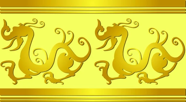 中国の龍 ベクトル図 — ストックベクタ