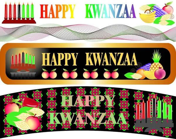 Kwanzaa Banner Graphic Vector Illustration — Stok Vektör
