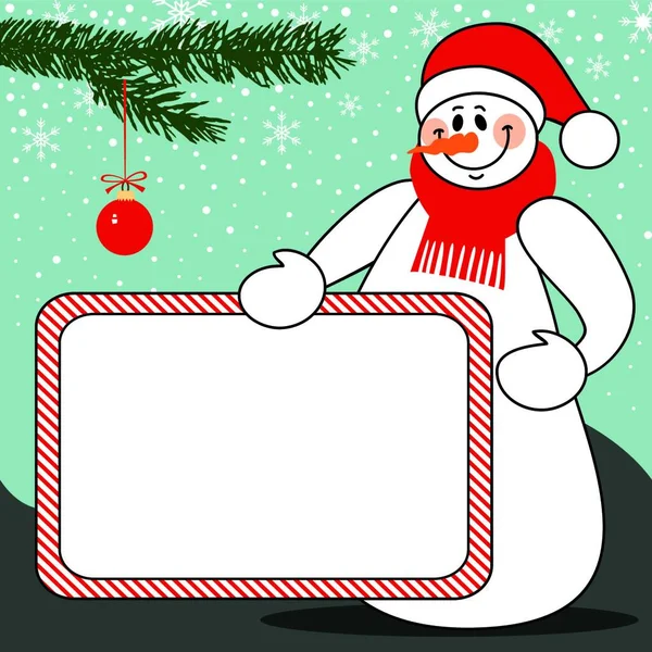 Snowman Billboard Christmas Vector Background Graphic Vector Illustration — Stok Vektör