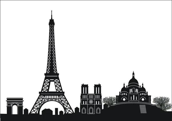 Paris Skyline Illustrazione Vettoriale — Vettoriale Stock