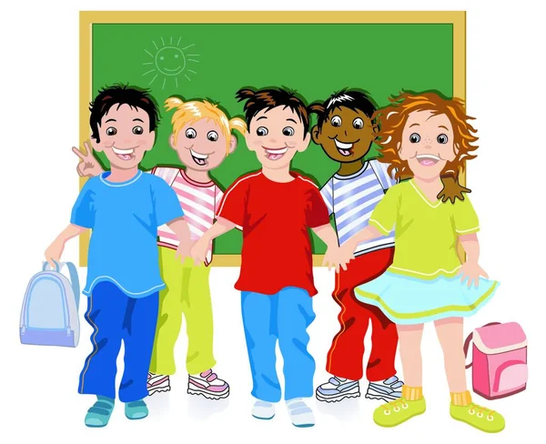 Children School Graphic Vector Illustration — Stock Vector