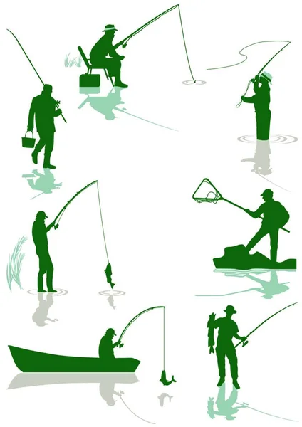 Peixe Pesca Ilustração Vetorial Gráfica — Vetor de Stock