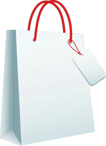 Λευκή Τσάντα Αγορών Απλή Διανυσματική Απεικόνιση — Διανυσματικό Αρχείο