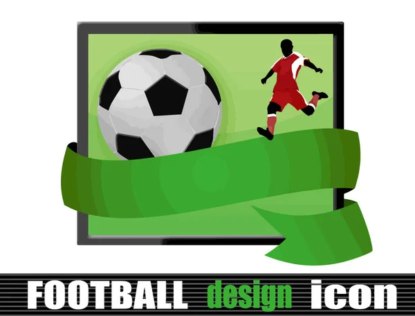 Fußball Design Ikone Einfache Vektorillustration — Stockvektor