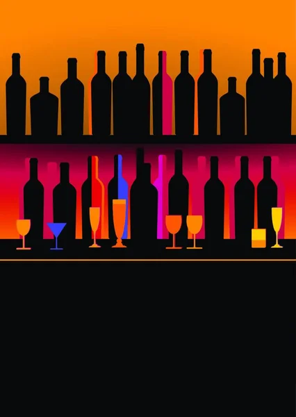 Bottles Spirits Liquor — Stock Vector