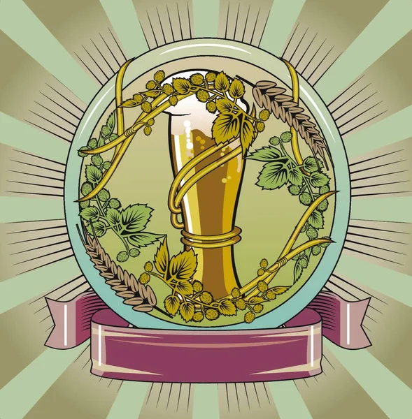 Cerveza Etiqueta Vector Ilustración — Archivo Imágenes Vectoriales