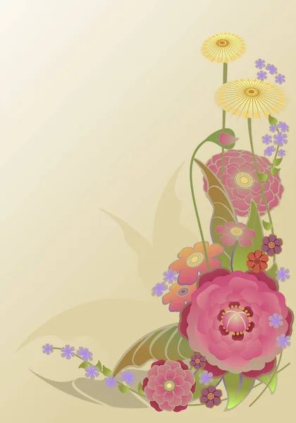 Dekoratif Çiçek Çizimi Kopya Alanı Için Arkaplan — Stok Vektör