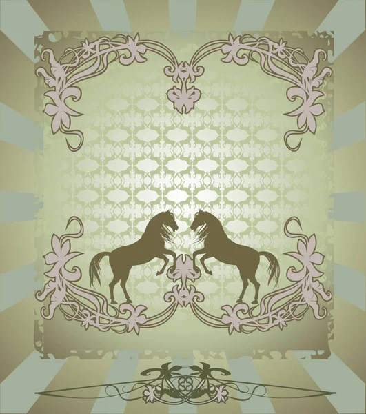 Horse Pattern Stylish Vector Illustration — Stock Vector