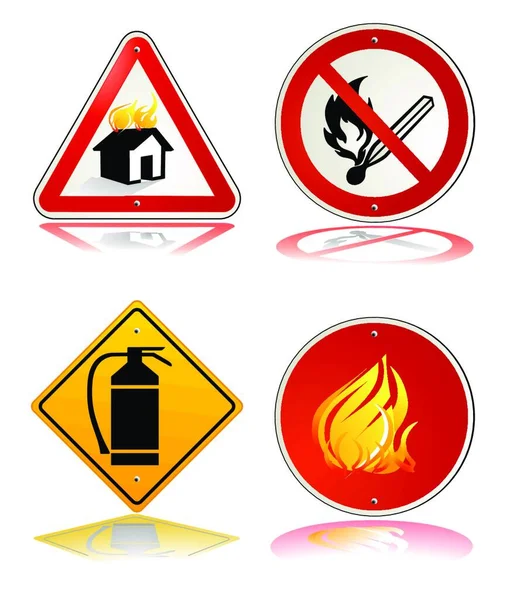 Fire Safety Sign Graphic Vector Illustration — Stock Vector