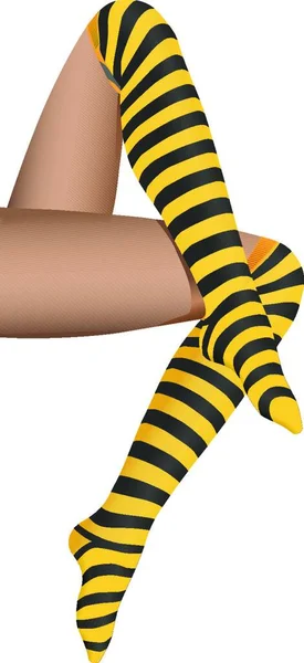 女腿长袜 矢量图解简易设计 — 图库矢量图片