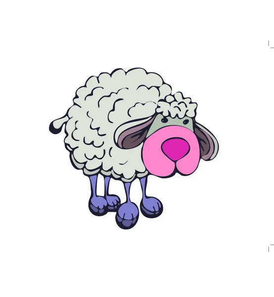 Ovce Vektorové Ilustrace Jednoduchý Design — Stockový vektor