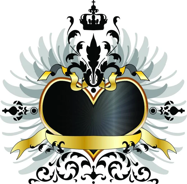 Medieval Arms Heart Vector Illustration — Stock Vector