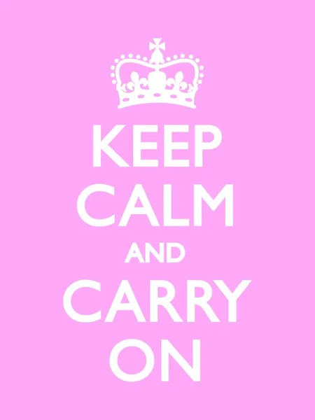Keep Calm Carry Pink Graphic Vector Illustration — Stock Vector