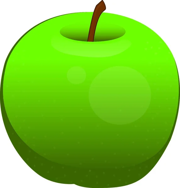 Green Apple Vector Illustration — Stock Vector