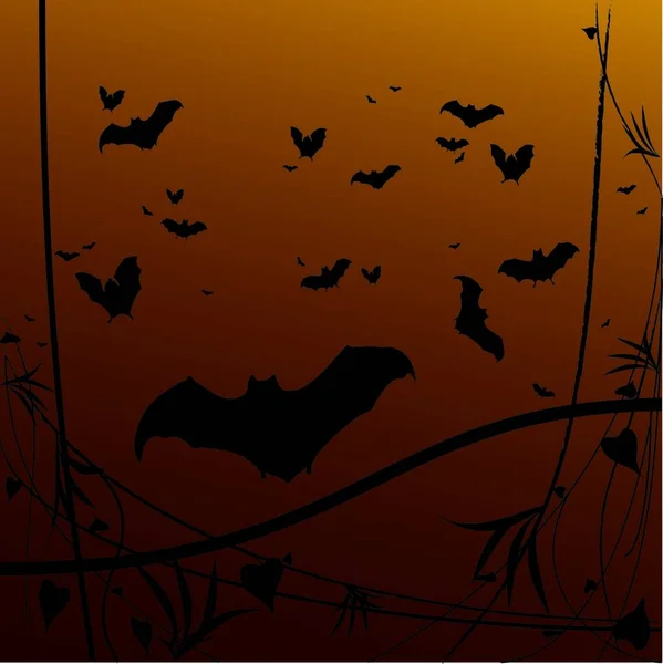 Murciélagos Voladores Ilustración Vectorial Colorido — Vector de stock