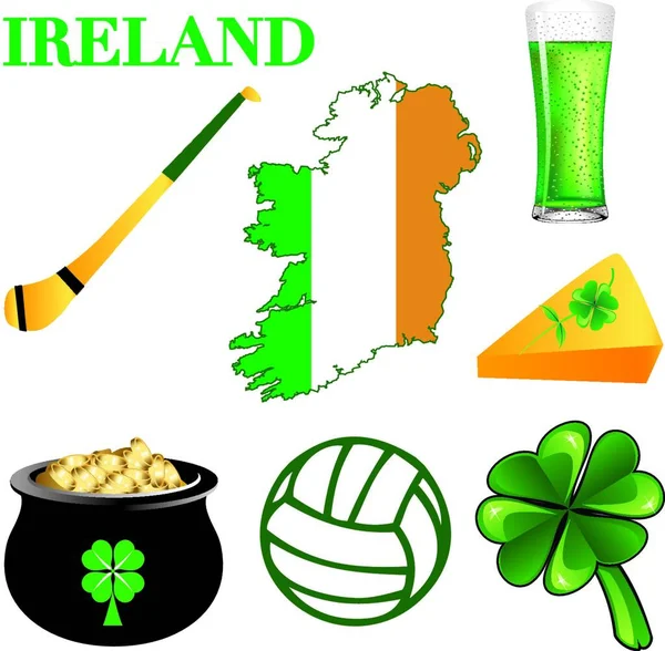 Irlande Illustration Vectorielle Colorée — Image vectorielle