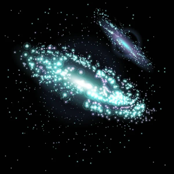 Dos Galaxias Ilustración Vectorial Gráfica — Vector de stock