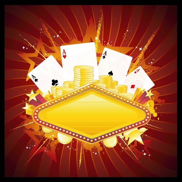 Casino sign, graphic vector illustration 