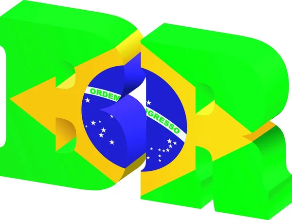 Internet Top Level Domeny Brazylii Wektor Ilustracja Prosta Konstrukcja — Wektor stockowy