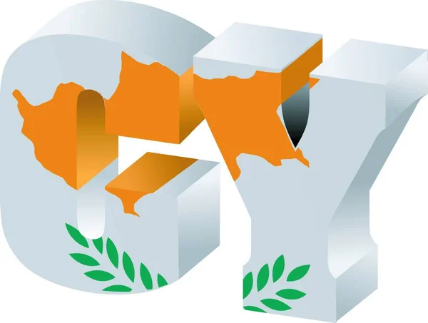 Internet Top Level Domain Cyprus Vector Illustration Simple Design — 图库矢量图片